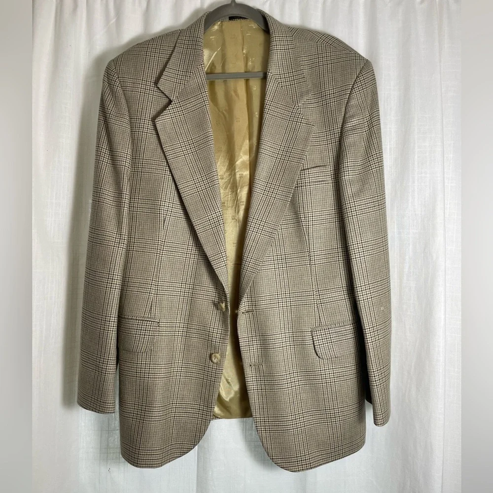 Vtg Wool Men’s Blazer Herringbone Robert Stock - Picture 3 of 15